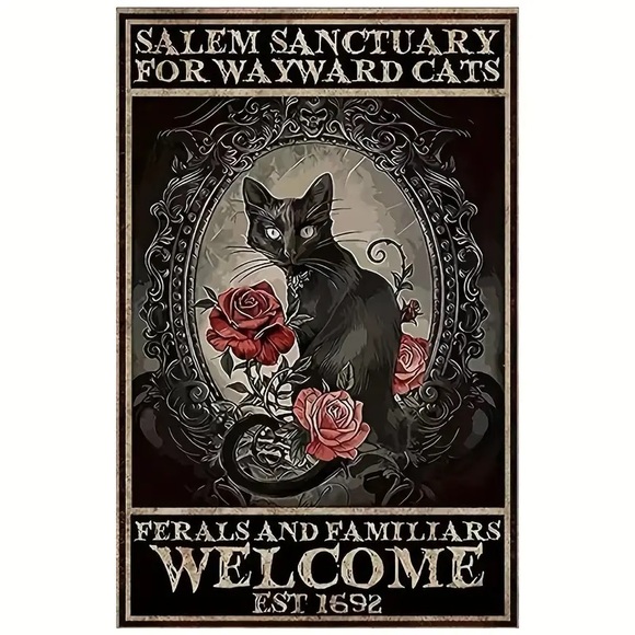 Salem Sanctuary For Wayward Cats Metal Tin Sign (8''x12''/20cm*30cm) - Picture 1 of 6